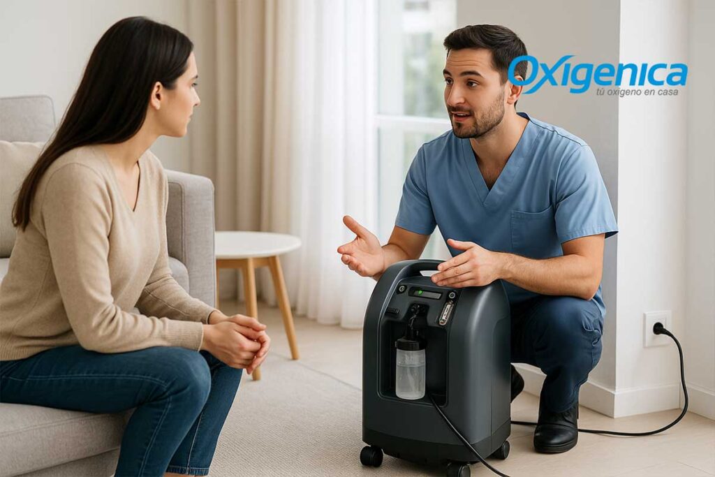 Guía Completa para Renta de Oxígeno en Monterrey Técnico instala concentrador de oxígeno de 10 L en casa de Monterrey; servicio a domicilio con capacitación y seguridad.
