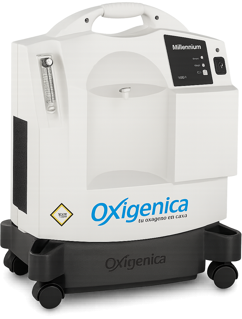 Concentrador de oxígeno de 5 litros Oxigenica listo para renta a domicilio en Monterrey.