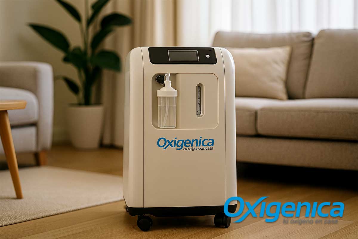Renta de Oxígeno a Domicilio en Monterrey y Área Metropolitana Concentrador de oxígeno para renta a domicilio en Monterrey instalado en una sala de casa